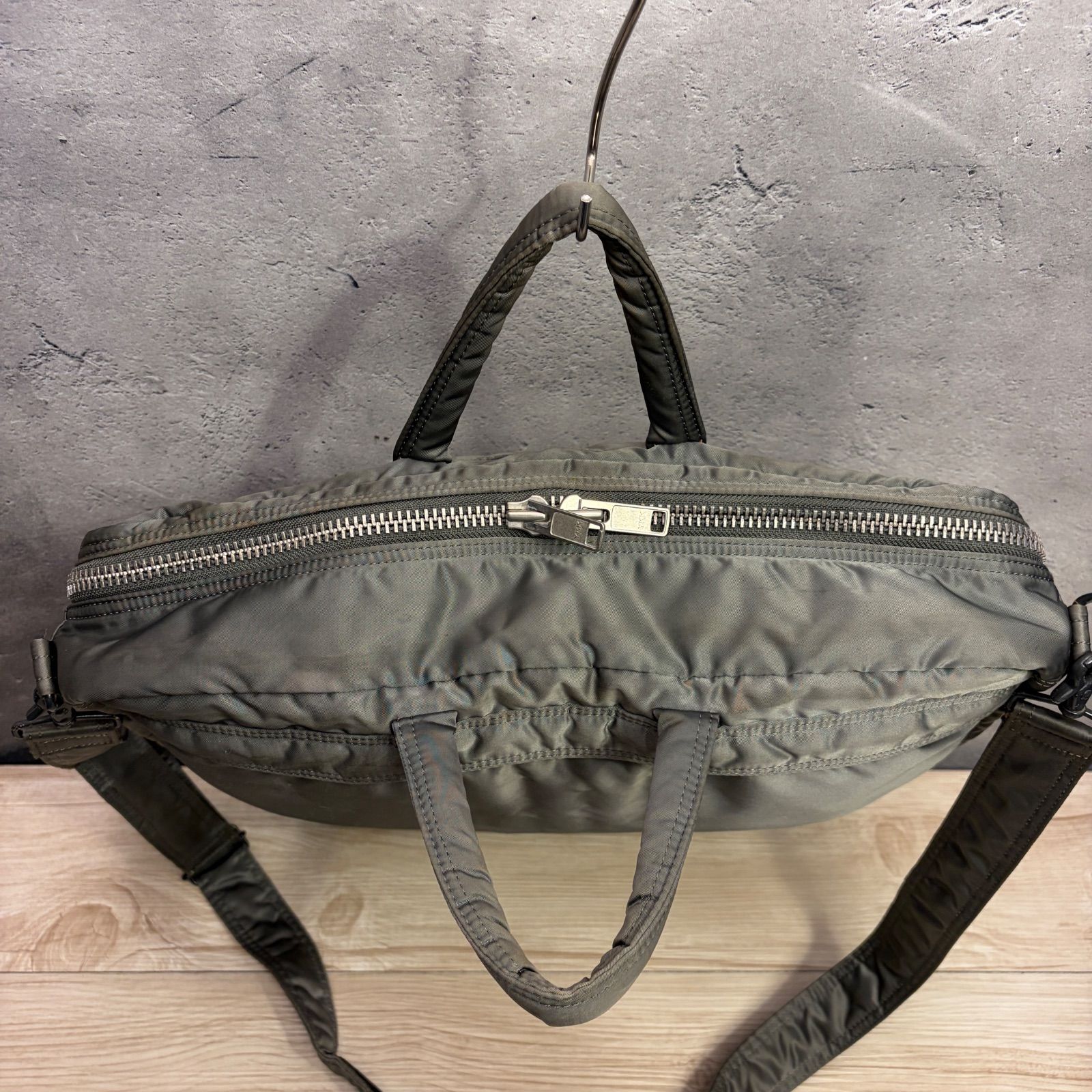 PORTER タンカー 2way シルバーグレー 旧ファスナー ビジネスバッグ