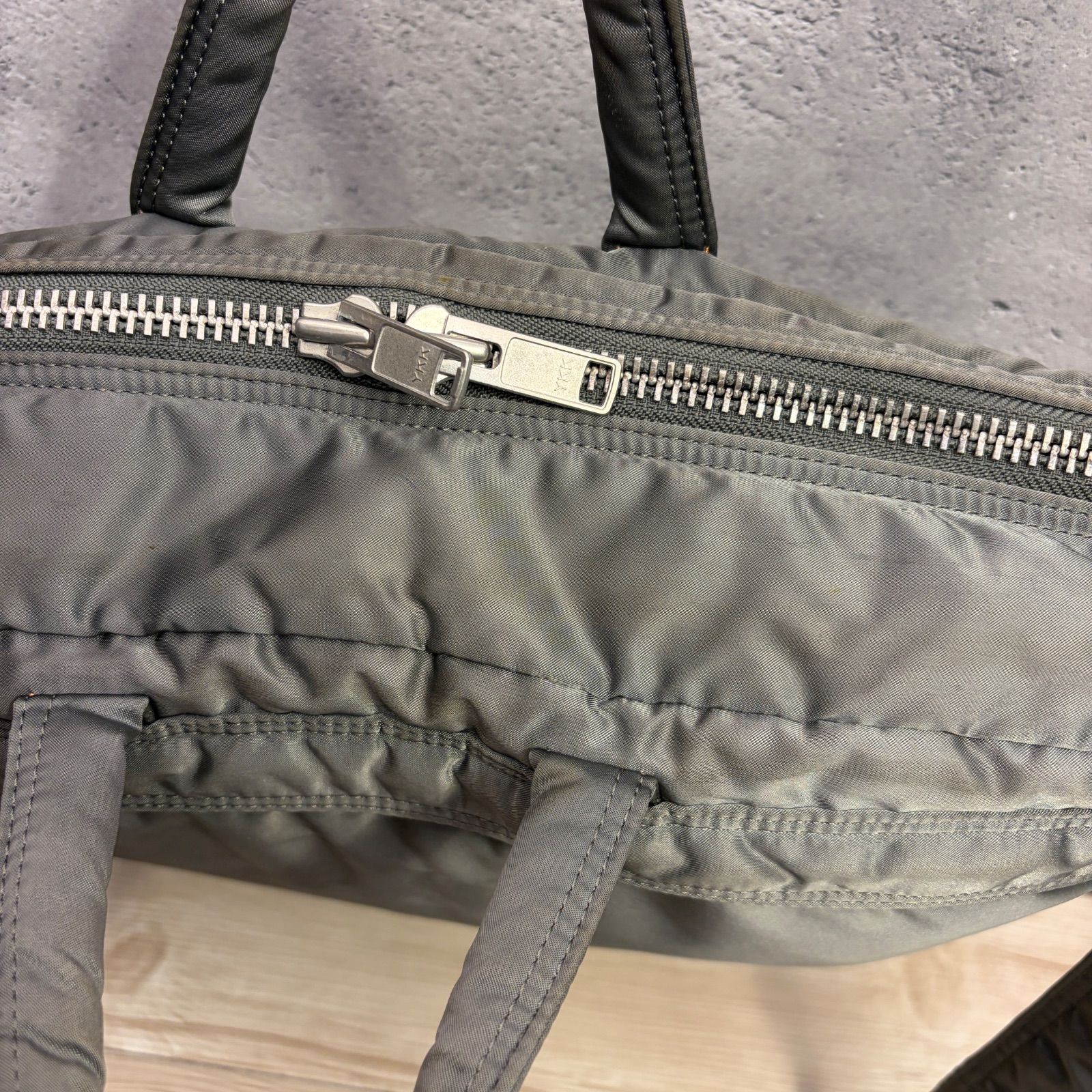 PORTER タンカー 2way シルバーグレー 旧ファスナー ビジネスバッグ