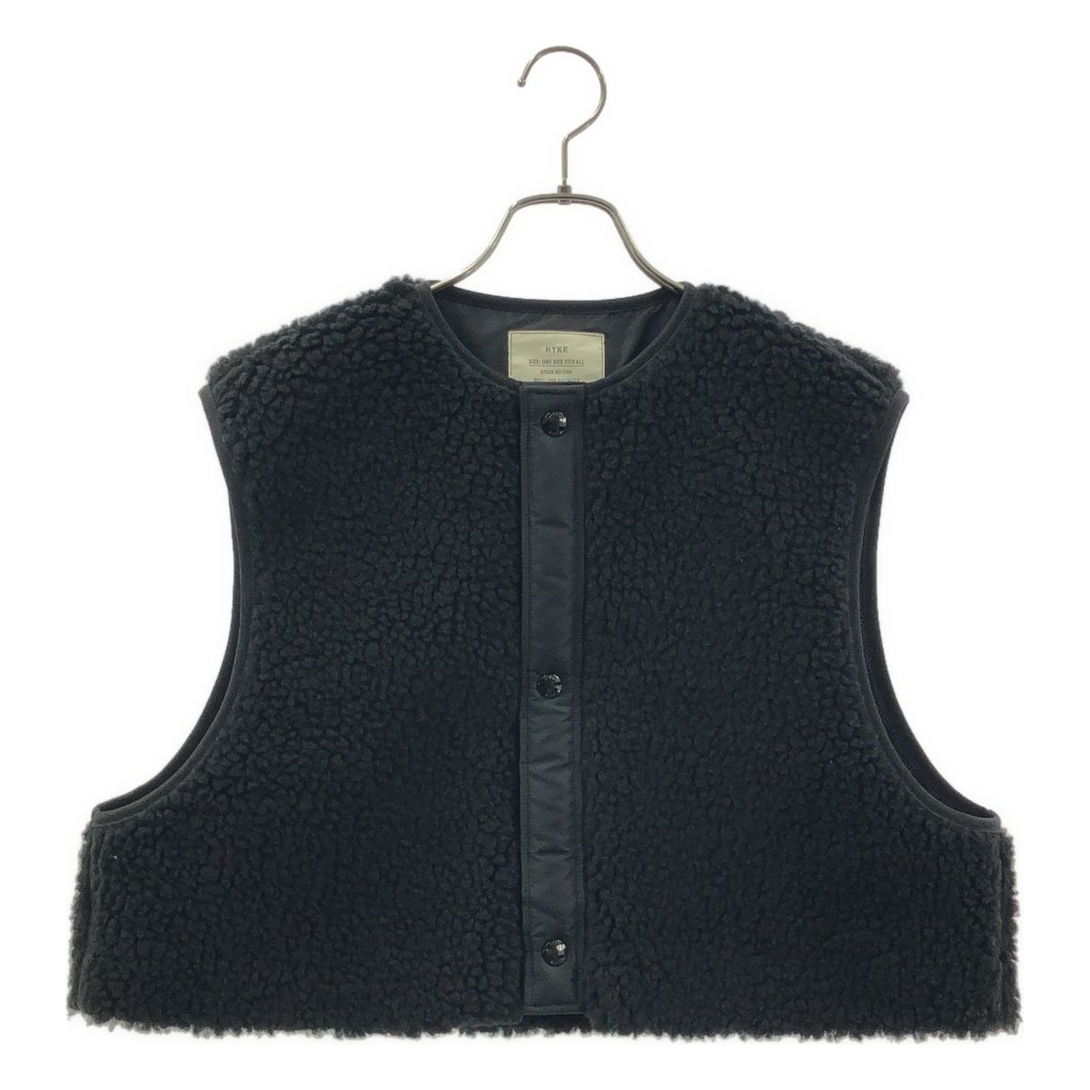 【新品】 HYKE / ハイク | 2024AW | FAUX SHEARING VEST ボア ベスト | F | ブラック | レディース