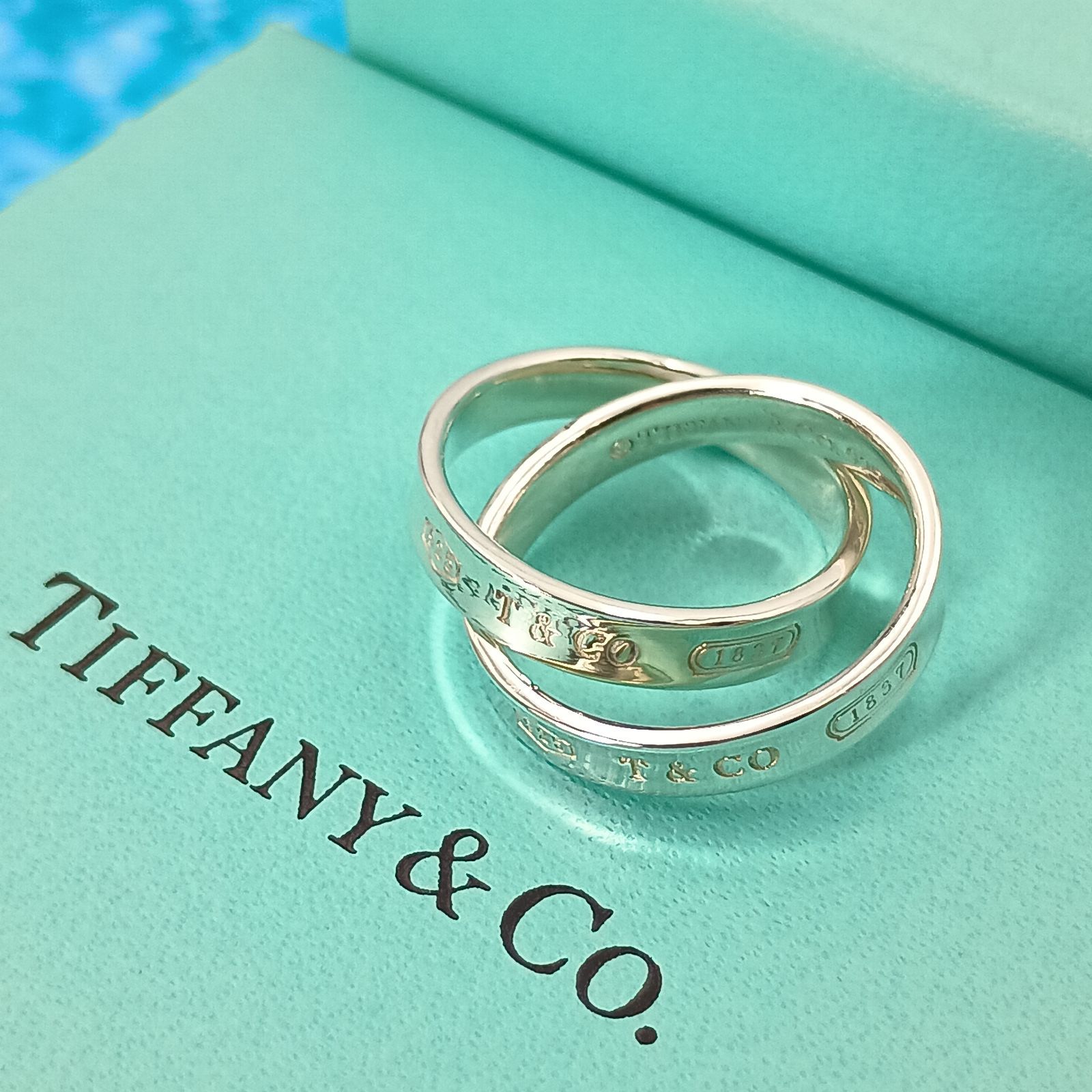 ティファニー インターロッキングリング ナローバー1837 リング 925 5号 TIFFANY&Co. ティファニー 5号 1837 インターロッキング ダブル リング