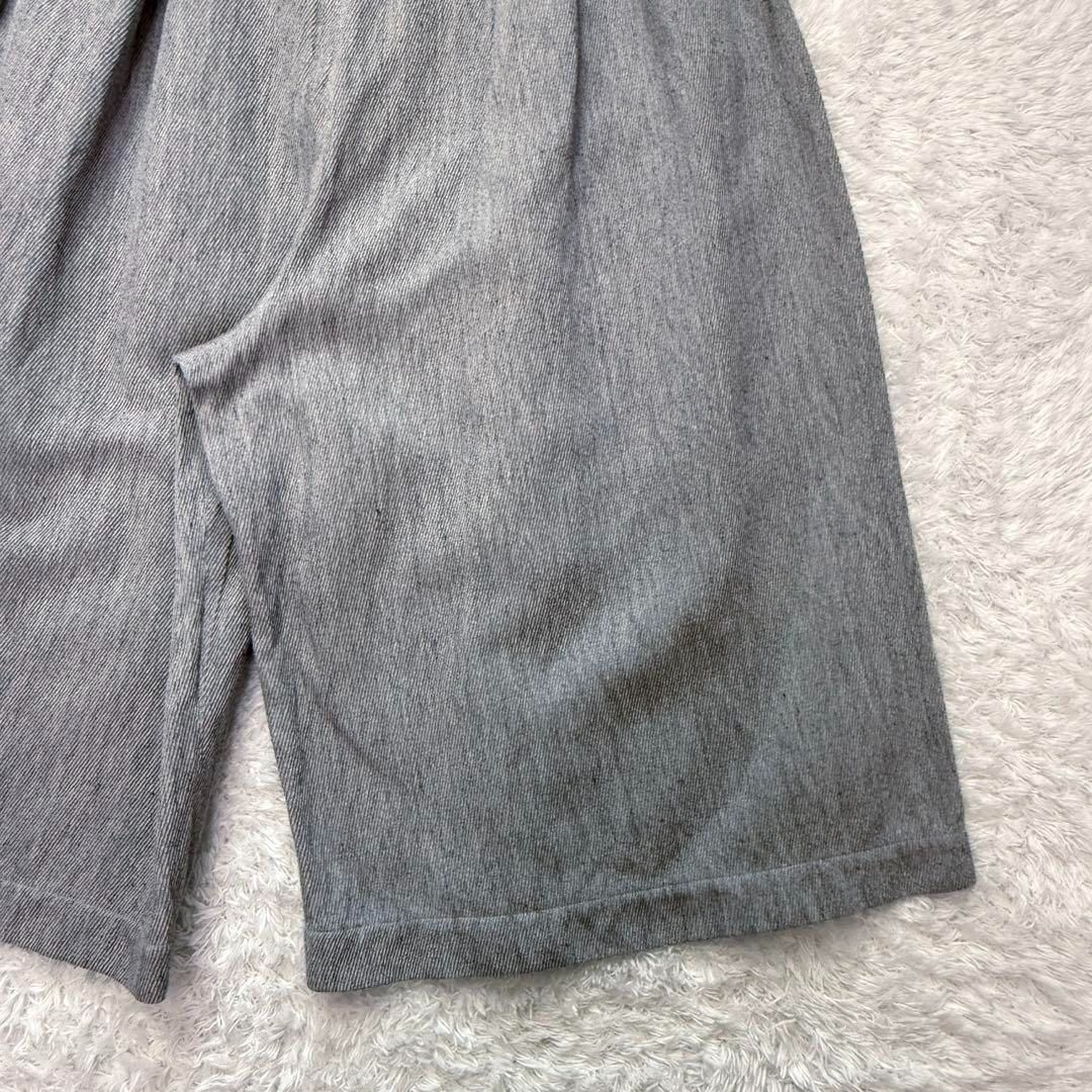 美品 ゴーシュ リネンコットンカルゼ タック キュロット ワイドパンツ