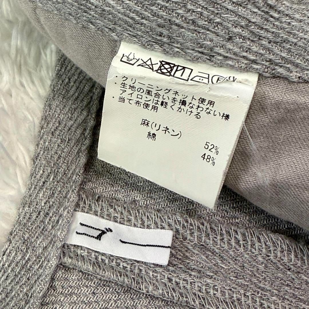 美品 ゴーシュ リネンコットンカルゼ タック キュロット ワイドパンツ