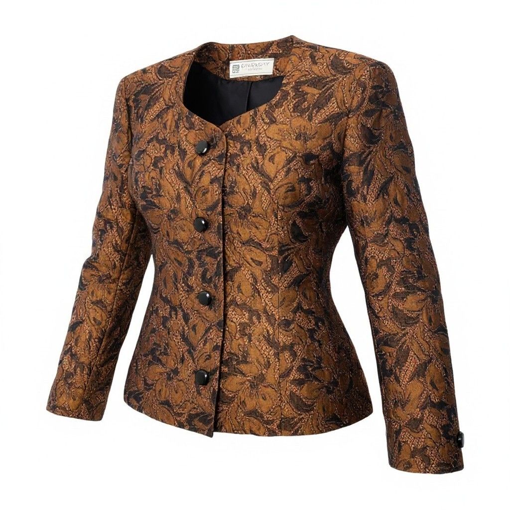 48c18 GIVENCHY ジバンシー Vintage ノーカラージャケット スクエア
