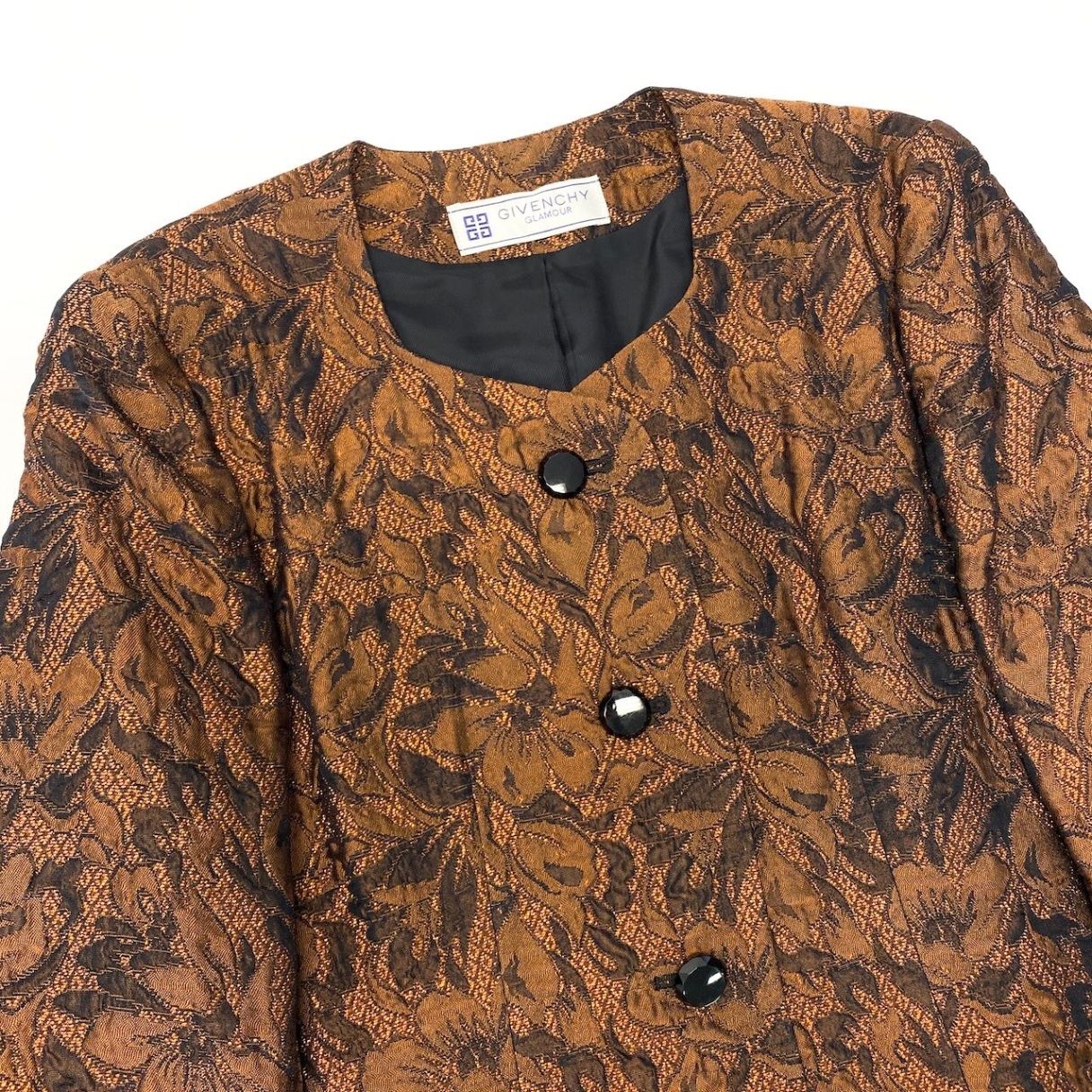 48c18 GIVENCHY ジバンシー Vintage ノーカラージャケット スクエア 