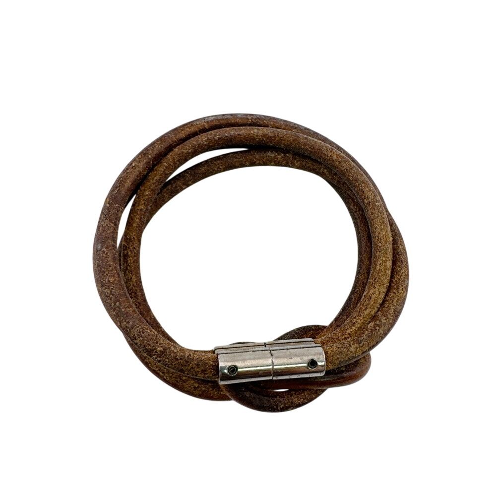 HERMES エルメス ヘラクリード レザー ブレスレット ブラウン