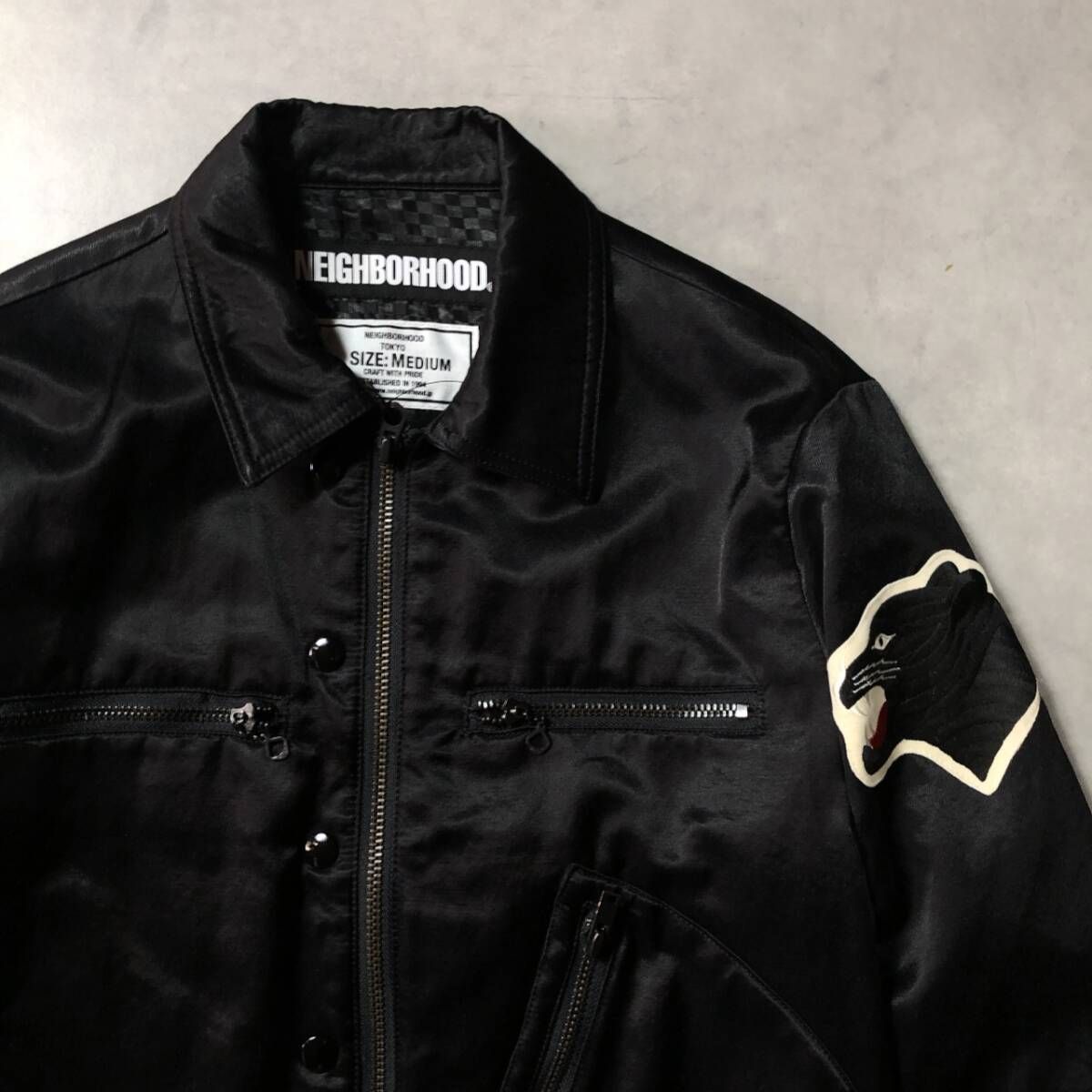 GQ4981◇NEIGHBORHOOD : 18ssSATIN/CR-JKT◇M◇ブラック 