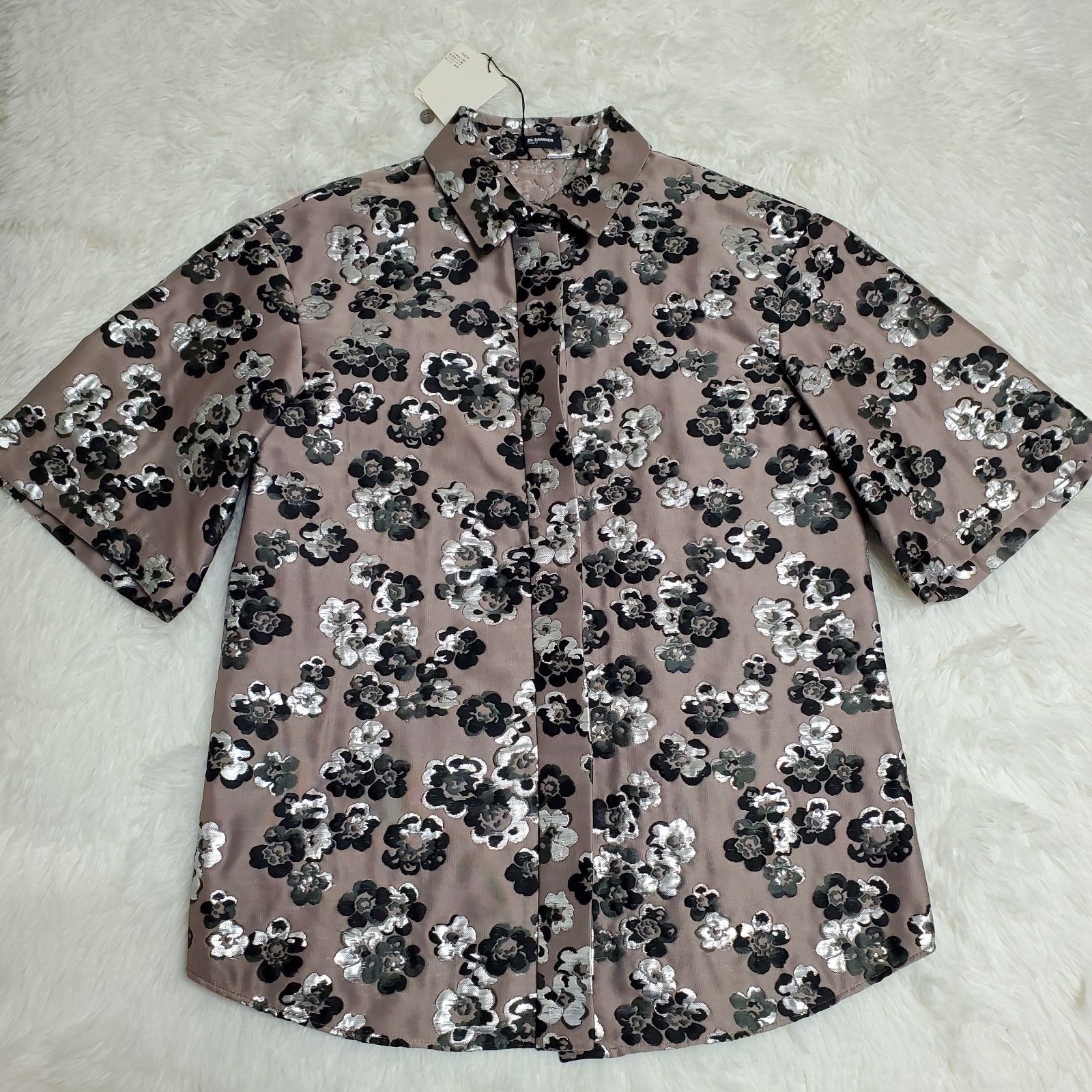 未使用✨JIL SANDER NAVY ジルサンダーネイビー 半袖 ブラウス シャツ 