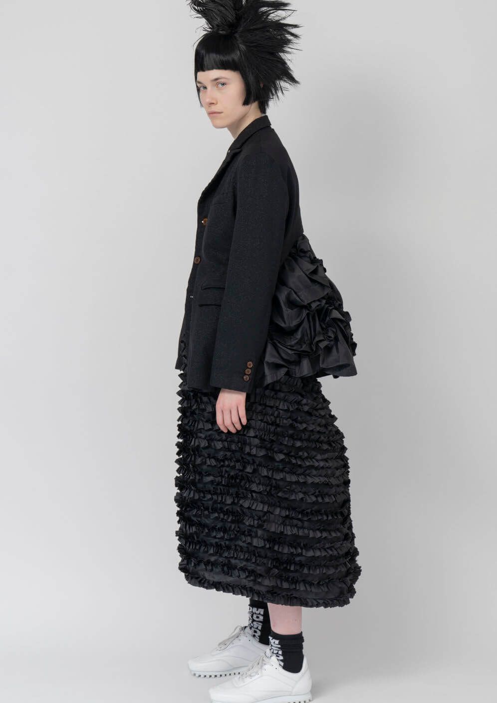 AD2021 22SS エステルフリルスカート 黒 COMME des GARCONS COMME des GARCONS 22ss エステル ティアードフリル