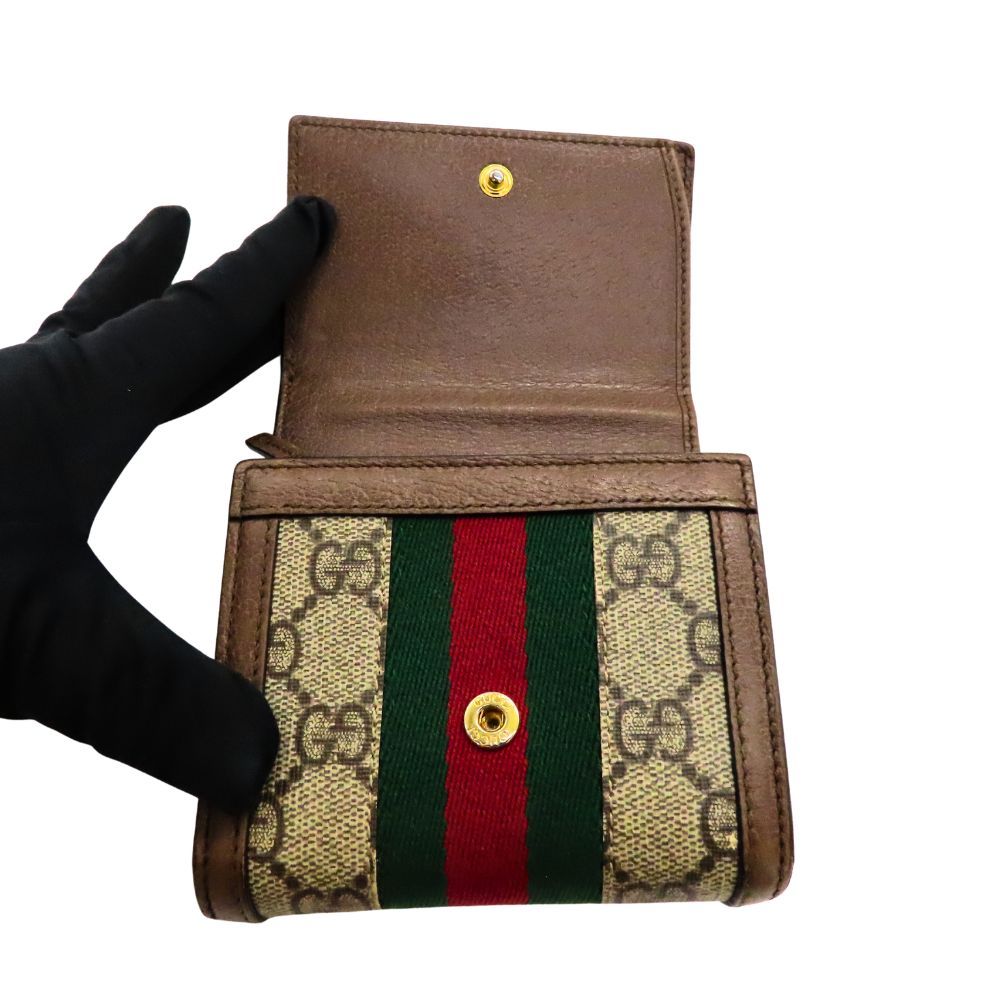 中古】 GUCCI グッチ 598662 オフィディア GGスプリーム 二つ折り財布