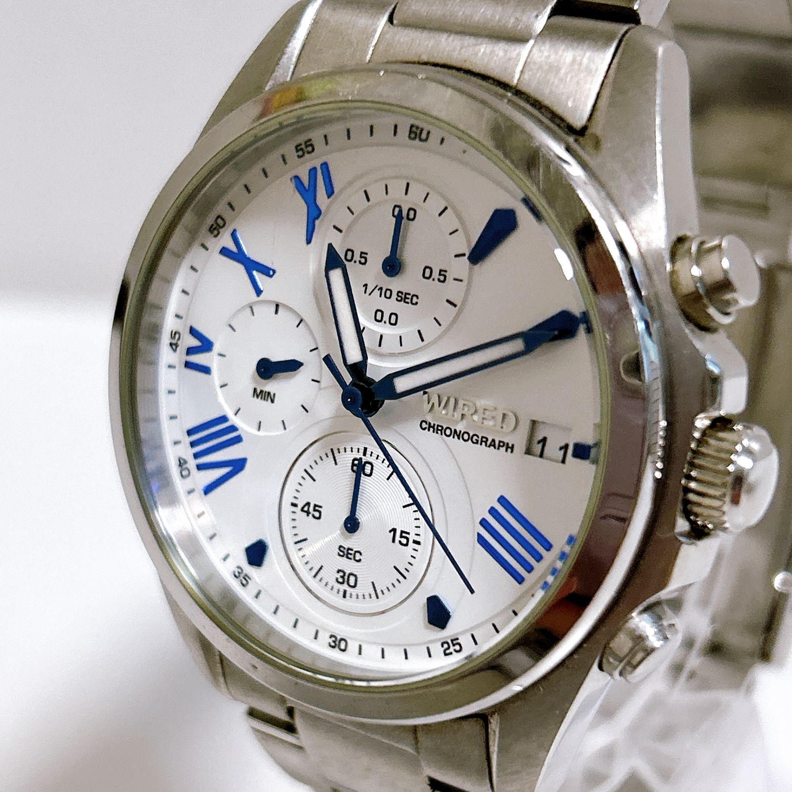SEIKO セイコー WIRED ワイアード クロノグラフ ホワイト VD57-KZ10 