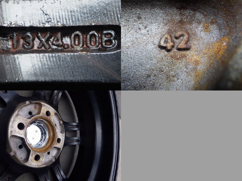 3664】J送料無料△MONZA JAPAN JP-STYLE UNI FIVE△13x4.0B 4穴 100 +