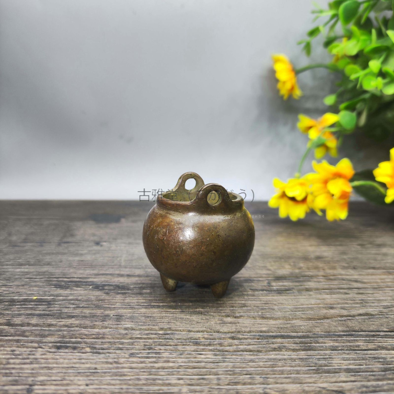 旧家蔵出　香爐 線香用　「財庫」銘　仏壇　供奉 供養 純銅製　時代物　置物 旧家蔵出 香爐 線香用 「財庫」銘 仏壇 供奉 供養 純銅製 時代物 置物 旧家