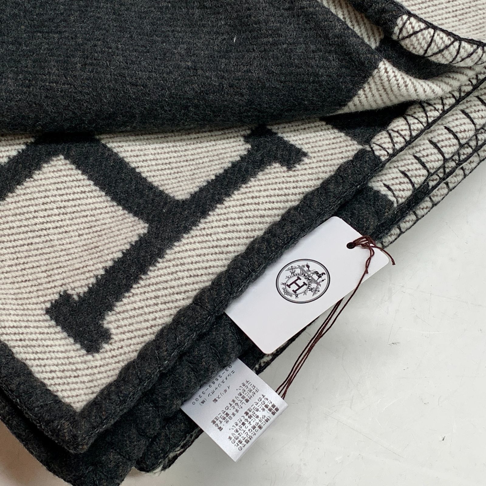 f001 L タグ付き未使用新品 エルメス HERMES ブランケット プレード 