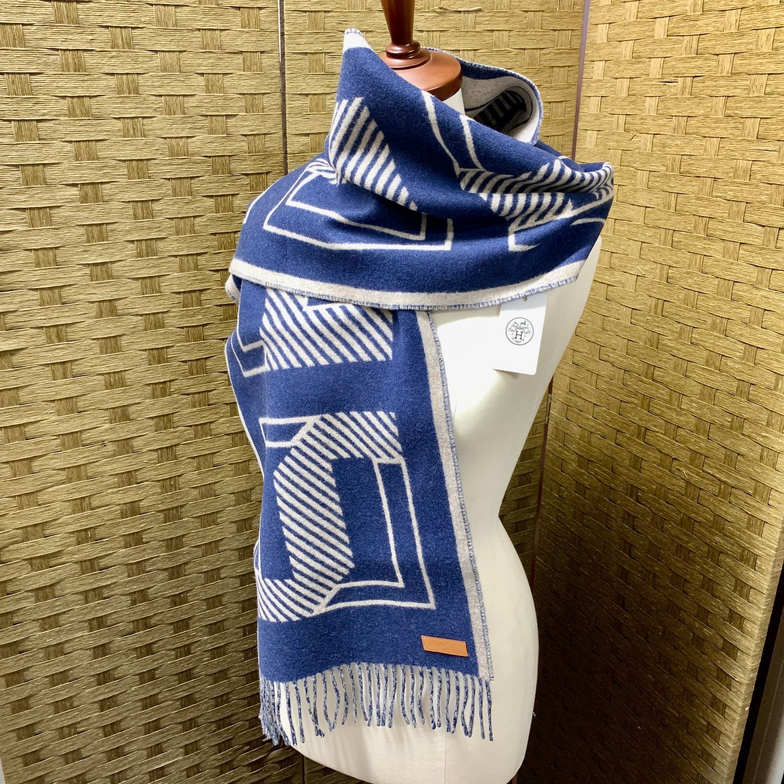 f001 L タグ付き未使用新品 エルメス HERMES レトル オ カレ カシミヤ