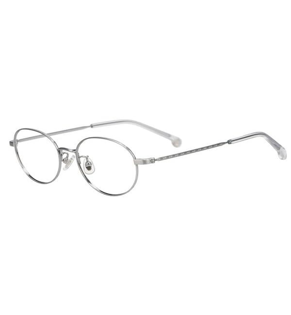 [Zoff] Oval Glasses (Silver) | Shibata Hikari Nose Pads, Anti-slip Glasses, Optometry Adjustment, Date Glasses, Replaceable, Unisex, Stylish [ZO243007-15E1] [51□1]