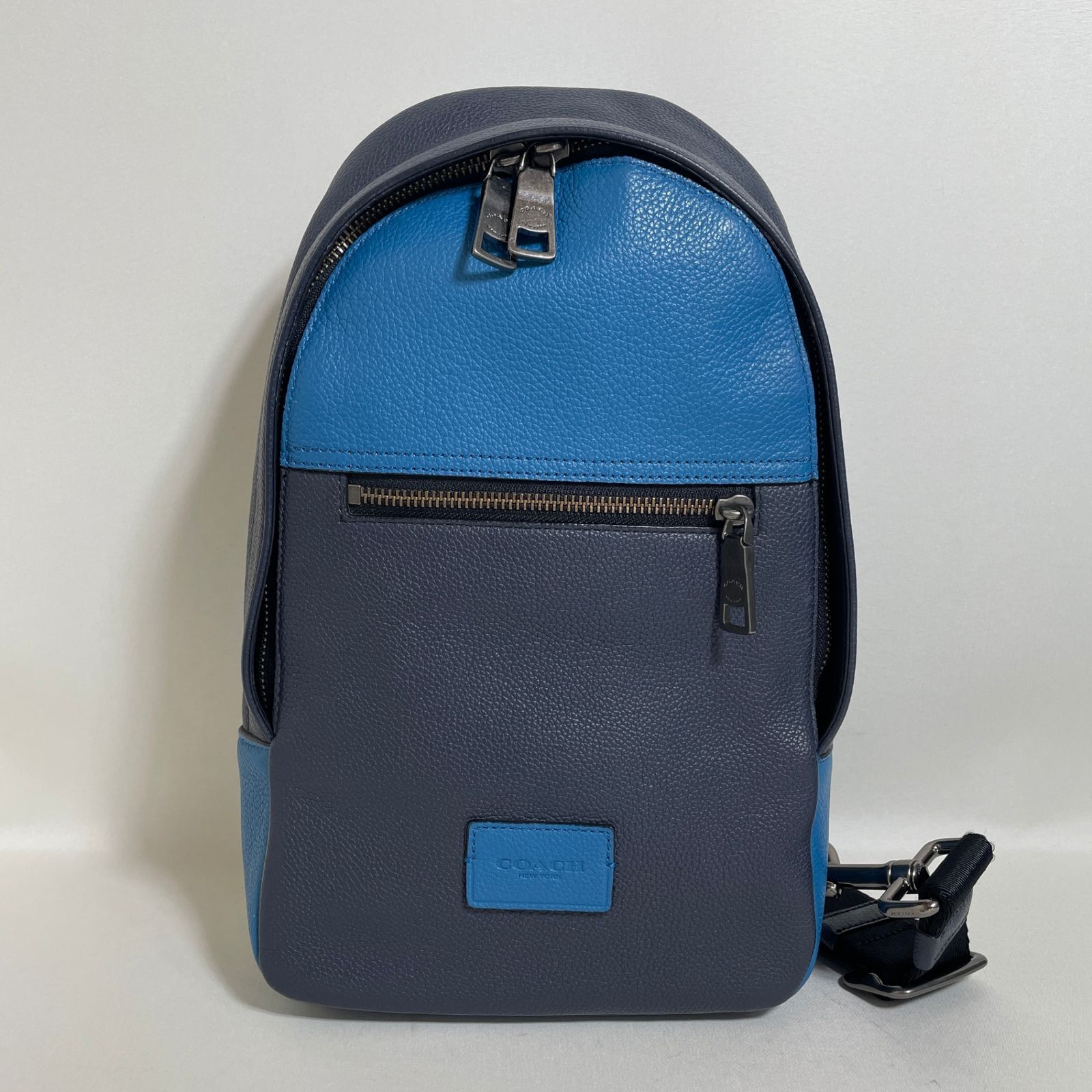 2603-62｜美品｜コーチ ボディバッグ レザー ネイビー×ブルー 2603-62｜美品｜コーチ ボディバッグ レザー ネイビー×ブルー - メルカリ