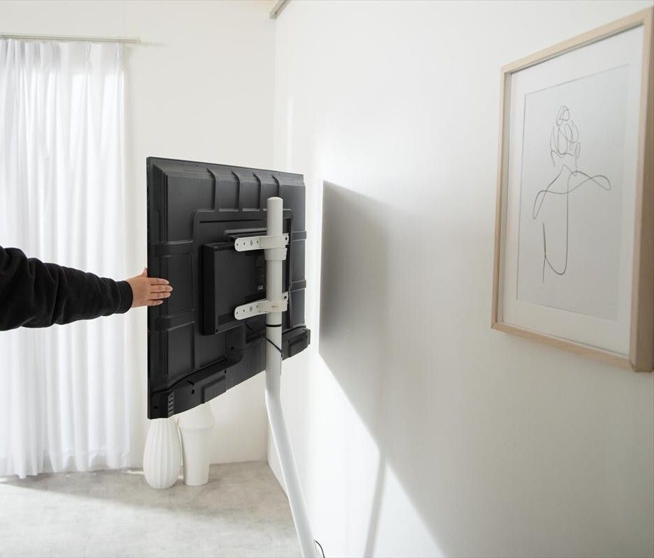 テレビスタンド 首振り 白 シンプル 立てかけ テレビ台 高め テレビ 55