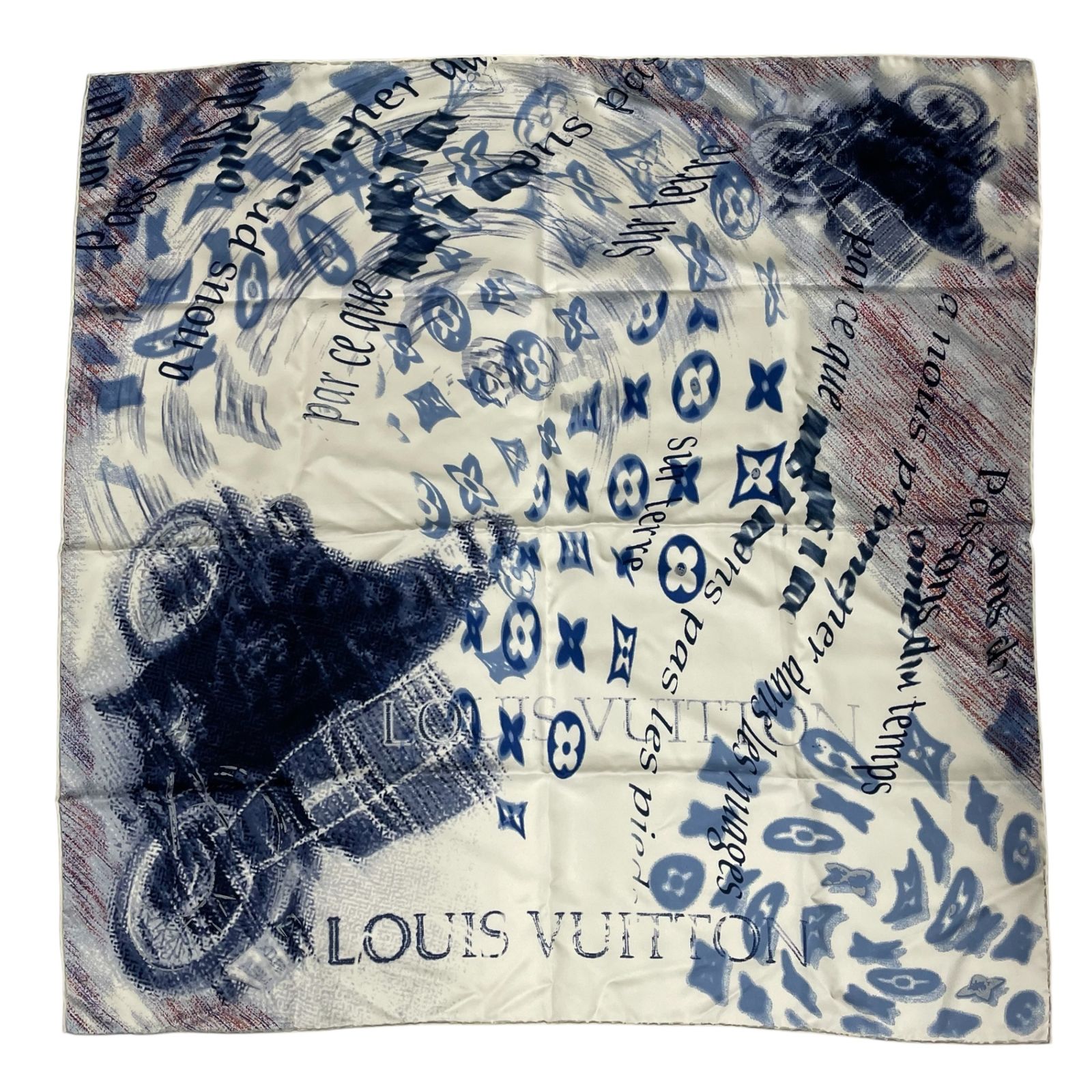 【美品】LOUIS VUITTON モノグラム スカーフ シルク 極美品 LOUIS VUITTON ルイ ヴィトン スカーフ シルク モノグラム