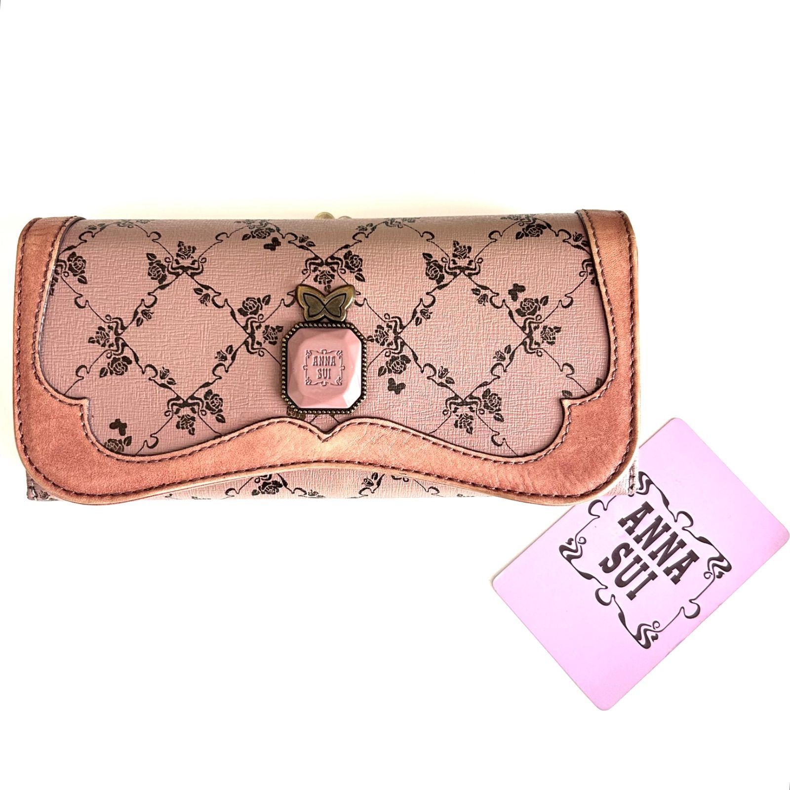 ANNA SUI アナスイ 長財布 ウォールデコ ピンク - メルカリ ANNA SUI アナスイ 長財布 ウォールデコ ピンク - メルカリ