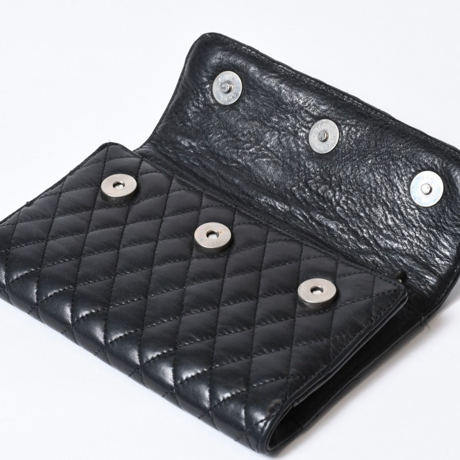 CHROME HEARTS クロムハーツ キルティング レザー ウォレット BSフレア 
