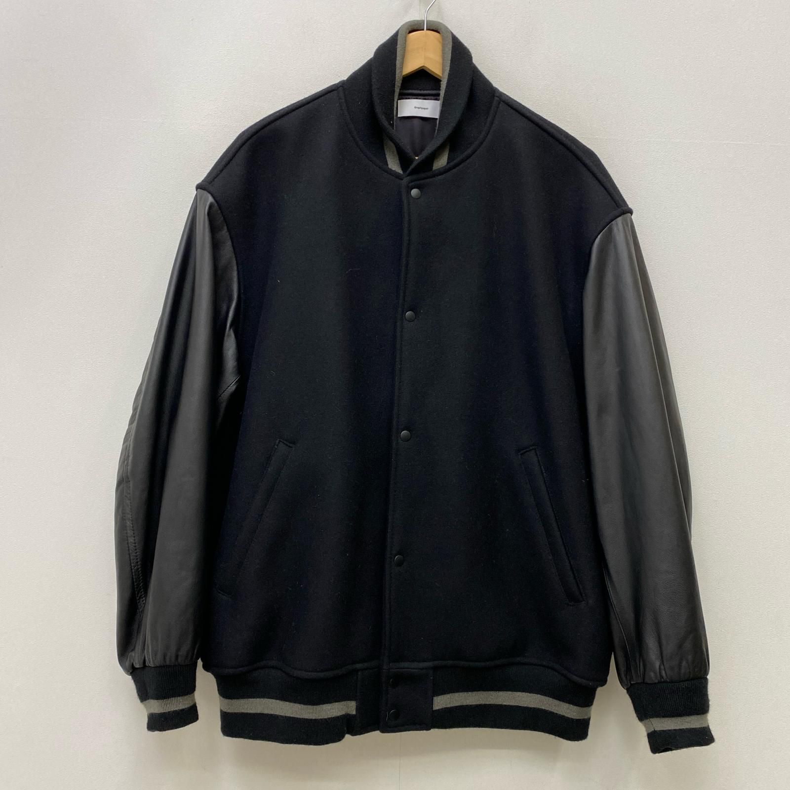 【加古川店】 中古 Graphpaper | グラフペーパー スタジャン SCALE OFF MELTON STADIUM JACKET GM223-30195B ブラック サイズ：2 【96】 加古川店】 中古 Graphpaper | グラフペーパー スタジャン SCALE OFF