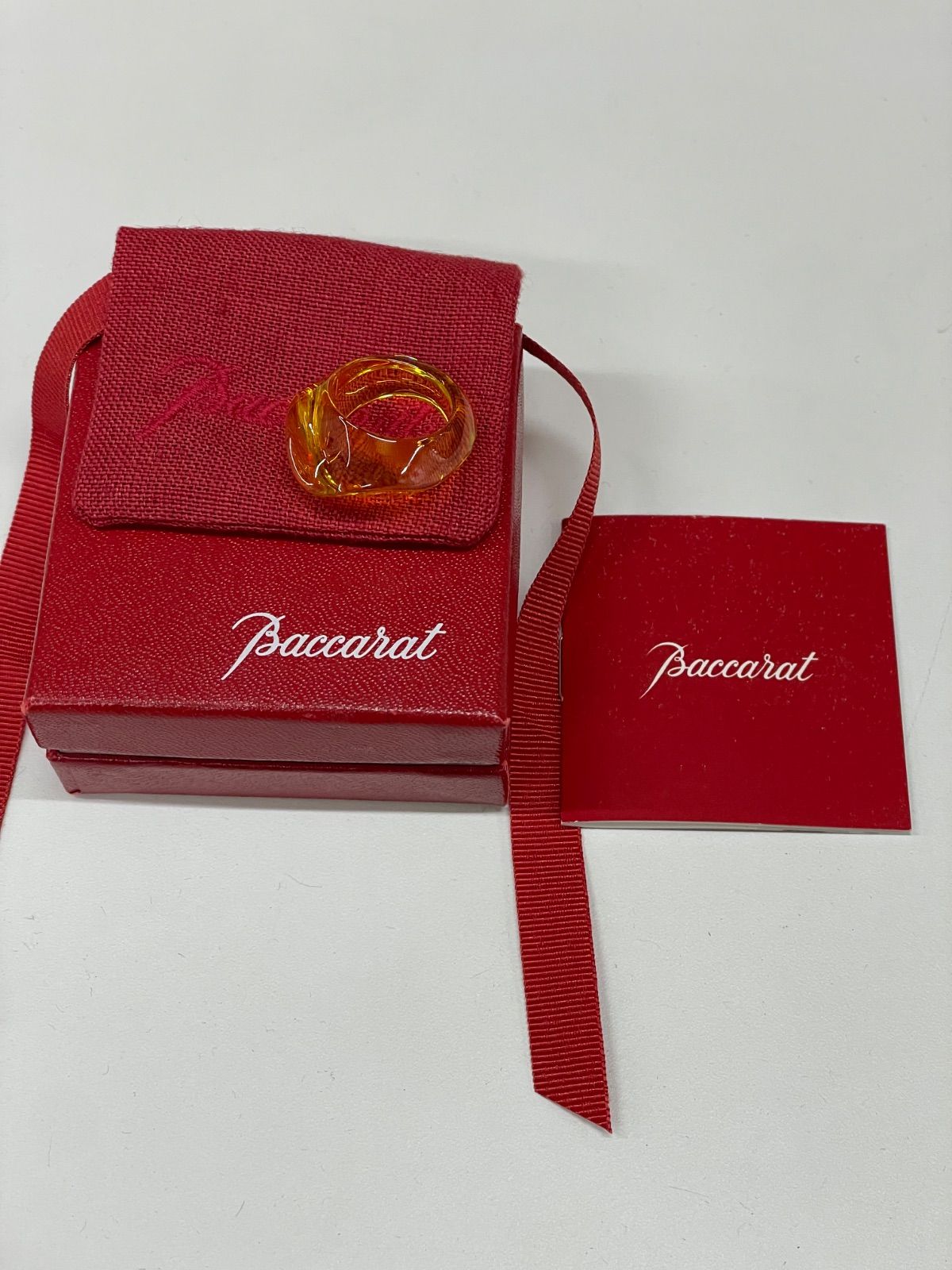 ◎ 【美品】Baccarat バカラ クリスタルリング 指輪 イエロー系 黄色