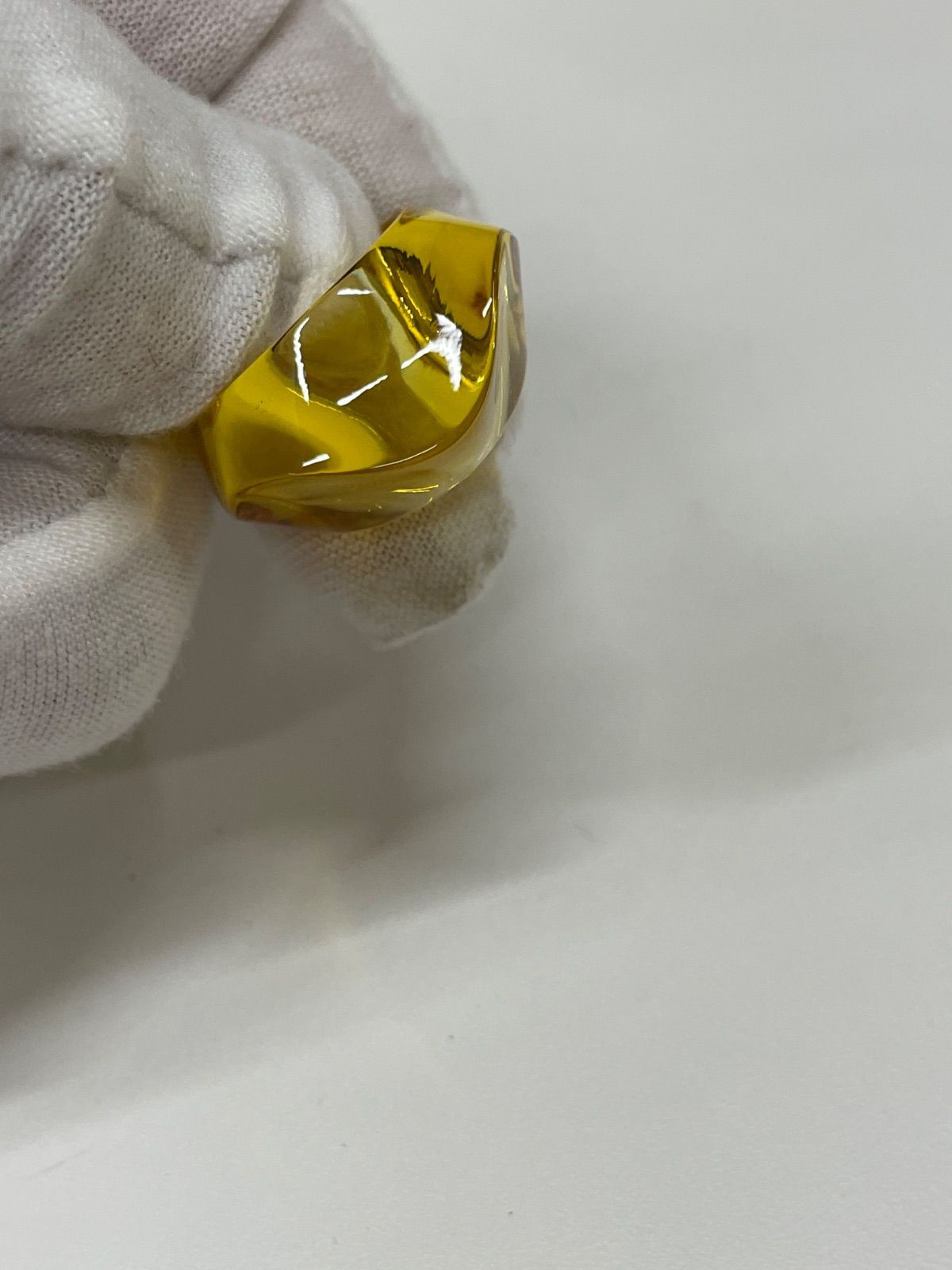 ◎ 【美品】Baccarat バカラ クリスタルリング 指輪 イエロー系 黄色