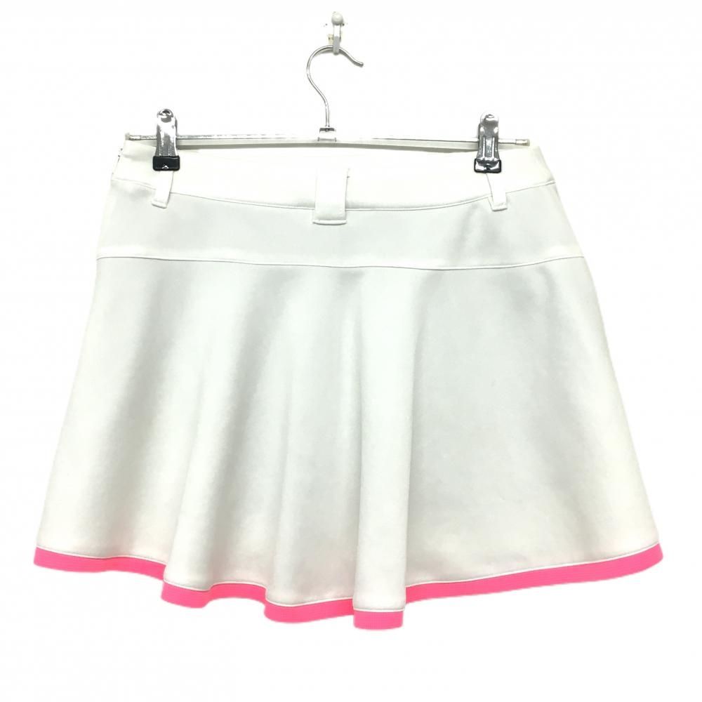 美品】TFW49 スカート 白×蛍光ピンク ストレッチ 内側インナーパンツ