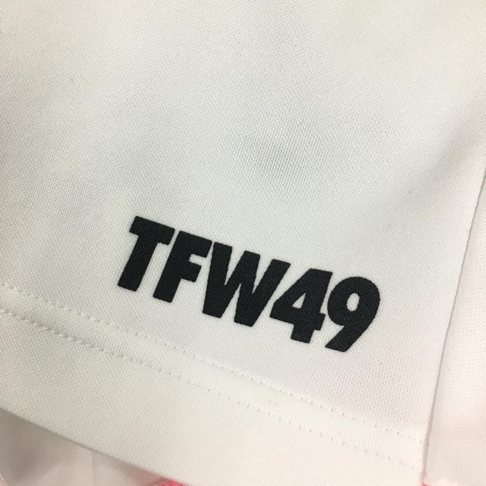 美品】TFW49 スカート 白×蛍光ピンク ストレッチ 内側インナーパンツ