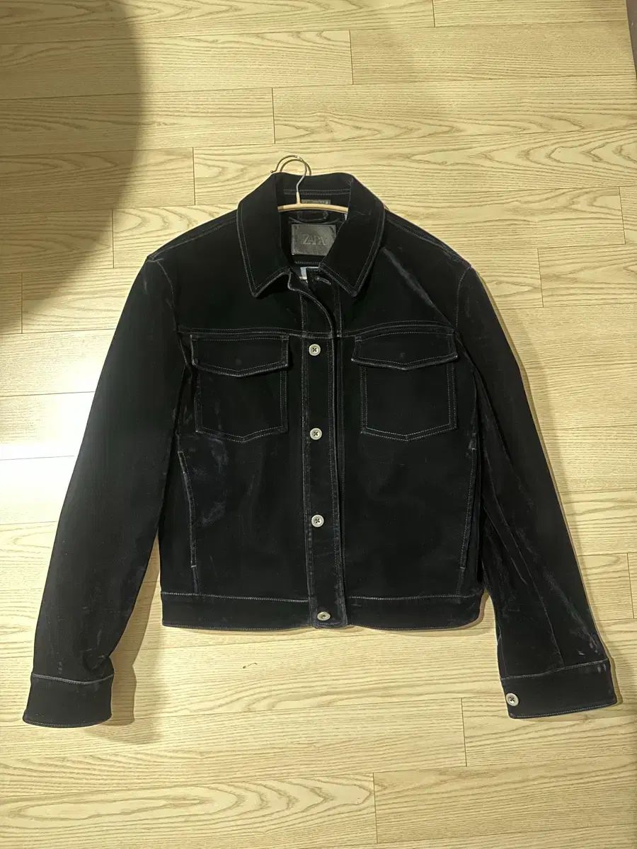 ZARA（ザラ） ツアーベルベット ジャケット L ネイビー
