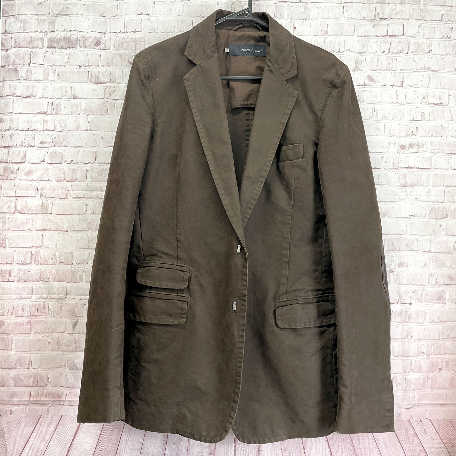 DSQUARED2 ディースクエアード テーラードジャケット コットン×レザー 