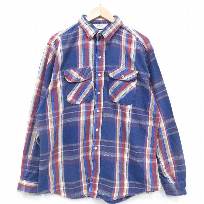 USED 80’s FIVEBROTHER ヘビーフランネルシャツ size L XL/Used Five Brother Long Sleeve Heavy Flannel Shirt Men's 80s 80s