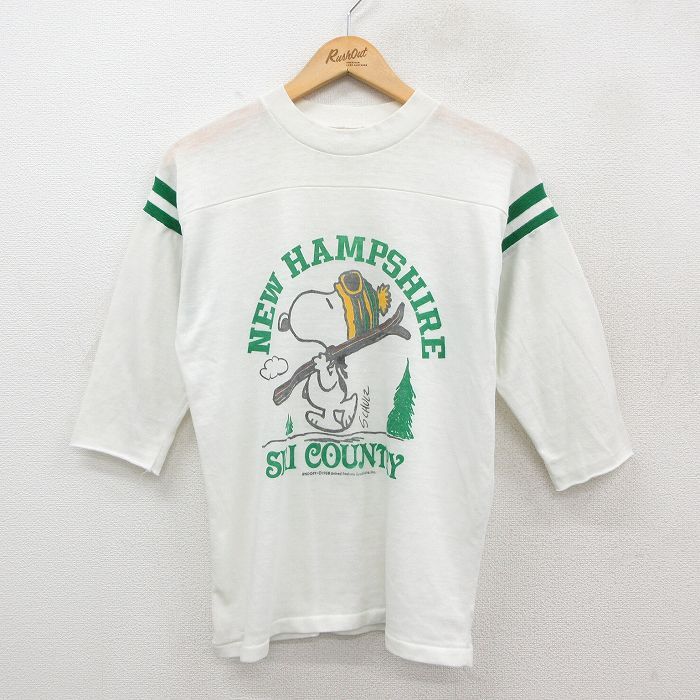 M/古着 ARTEX 7分袖 ビンテージ フットボール Tシャツ メンズ 80年代