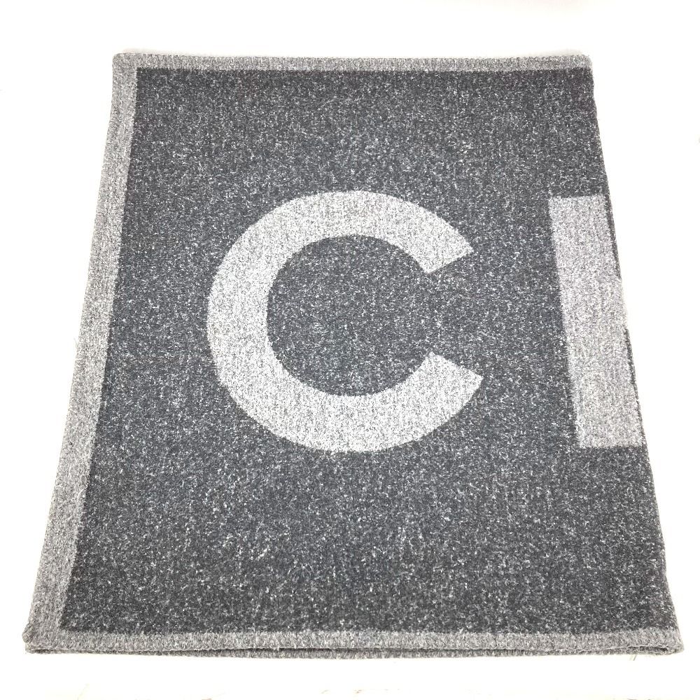 CHANEL シャネル マフラー ロゴ カシミヤ グレー - メルカリ