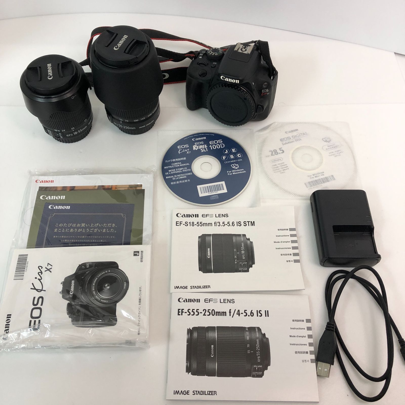 極美品】CANON デジタル一眼レフカメラ EOS Kiss X7 ダブルズーム 