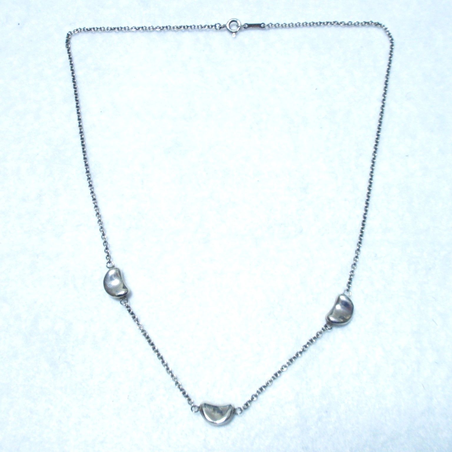 美品 Tiffany & Co. ティファニー 3P 3 ビーン ネックレス シルバー 