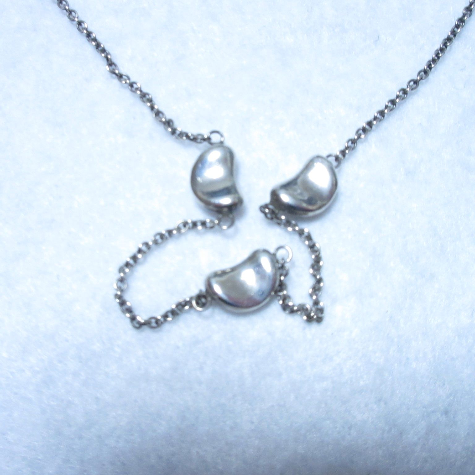 美品 Tiffany & Co. ティファニー 3P 3 ビーン ネックレス シルバー 