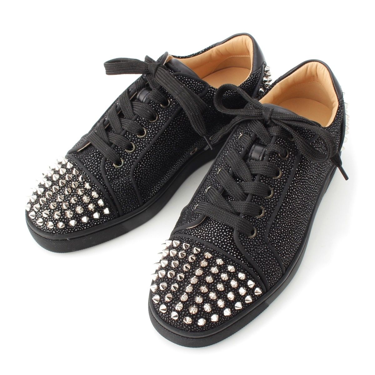 クリスチャンルブタン SEAVASTE 2 FLAT SUEDE レザー スタッズ 
