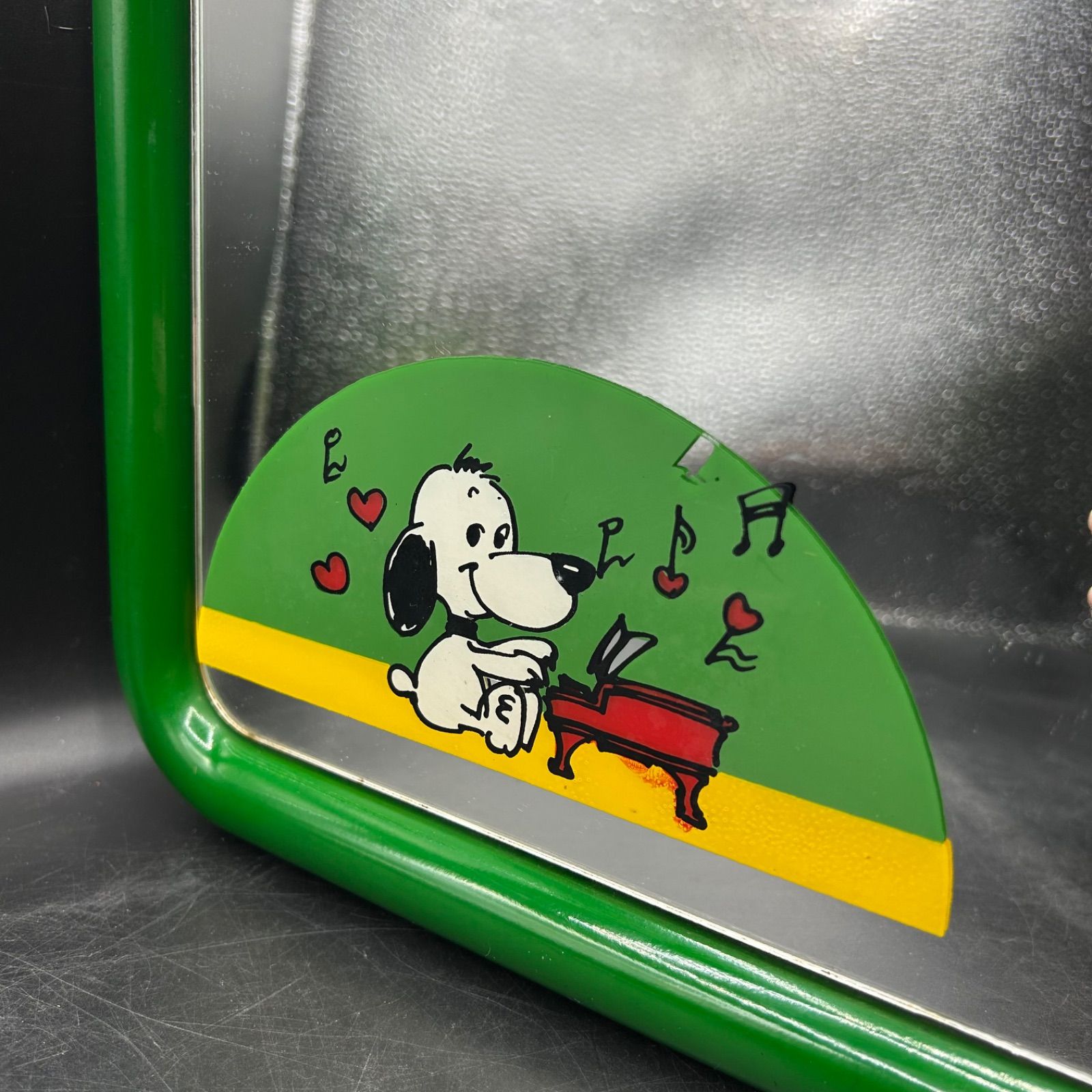 ヴィンテージ スヌーピー パブミラー 鏡 壁掛け 30cm PEANUTS レトロ 