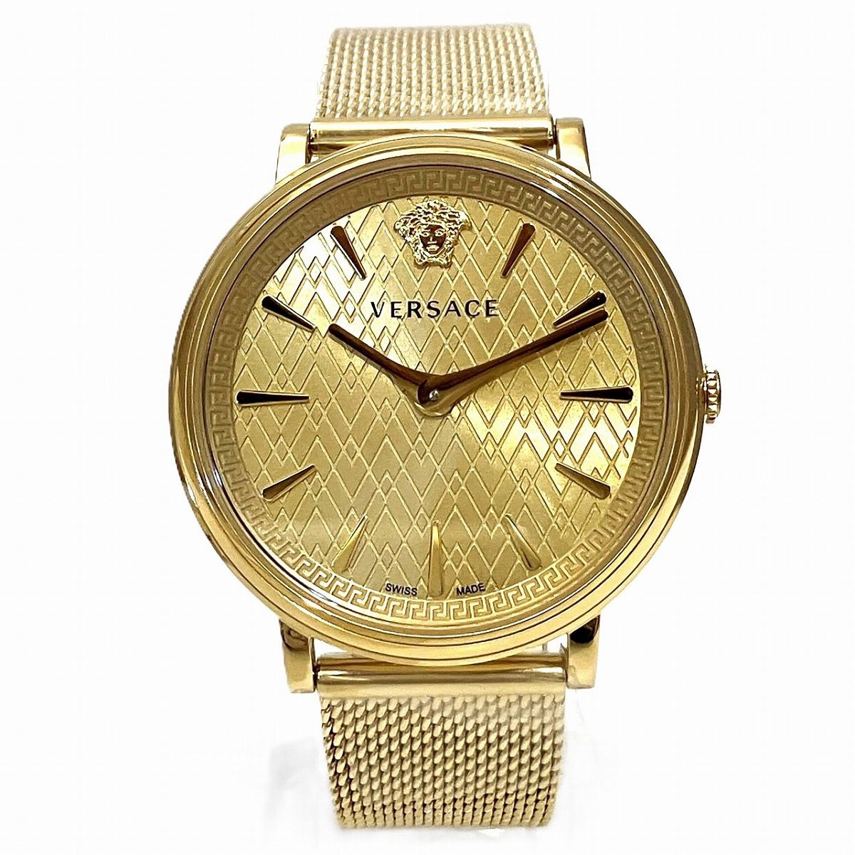 ヴェルサーチ VERSACE 腕時計 総重量約64g SS SS クオーツ ゴールド文字盤 VBP060017 送料無料 【中古】 ヴェルサーチ VERSACE 腕時計 総重量約64g SS SS クオーツ ゴールド
