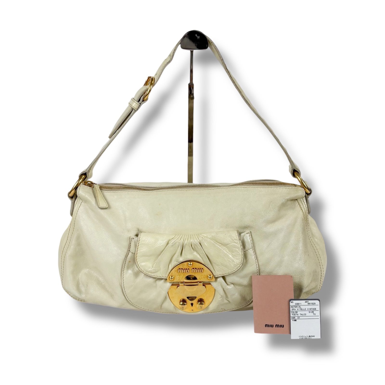 MIUMIU ミュウミュウ ワンショルダーバッグ レザー ホワイト 
