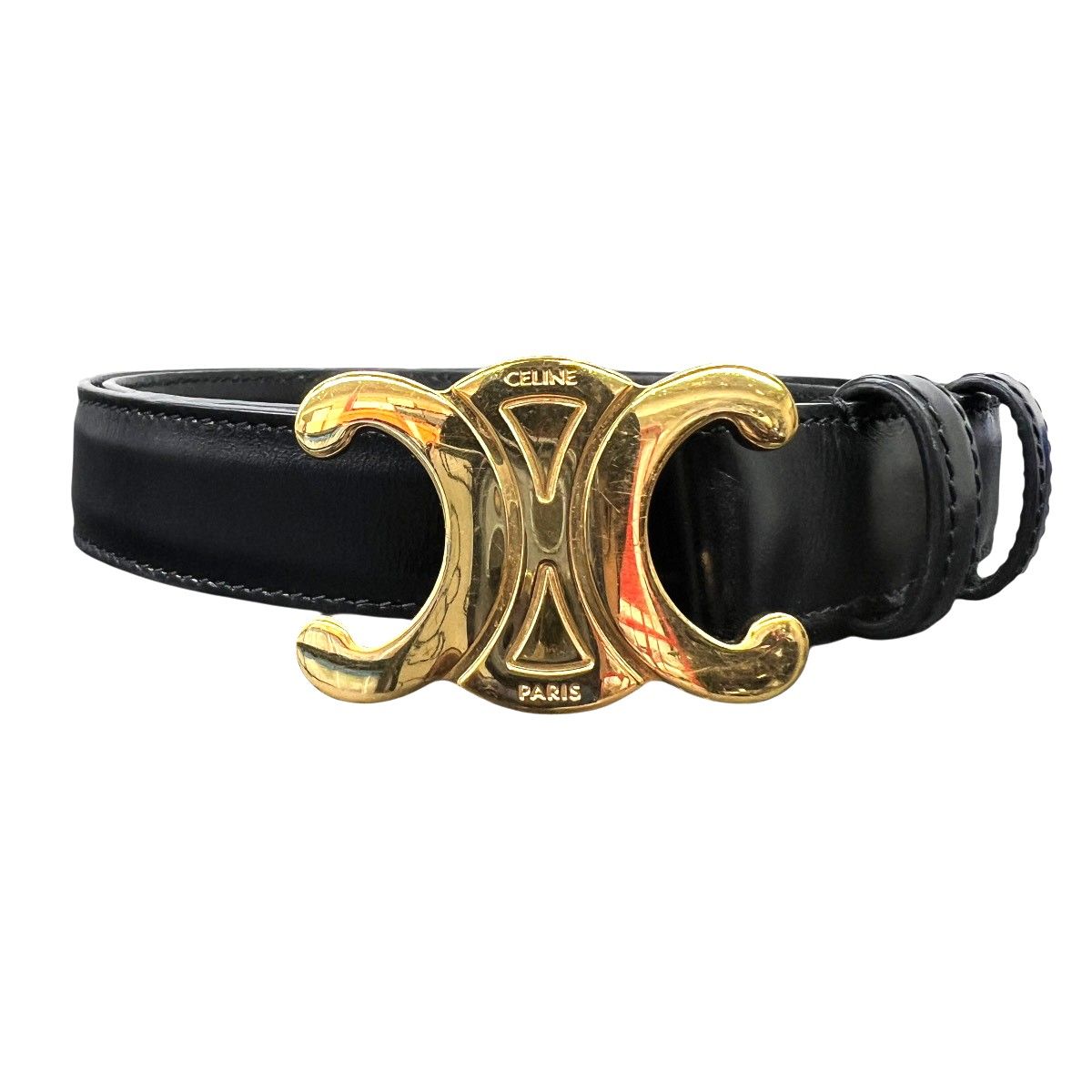 CELINE 美品 セリーヌ TRIOMPHE トリオンフ ベルト #75 レザー