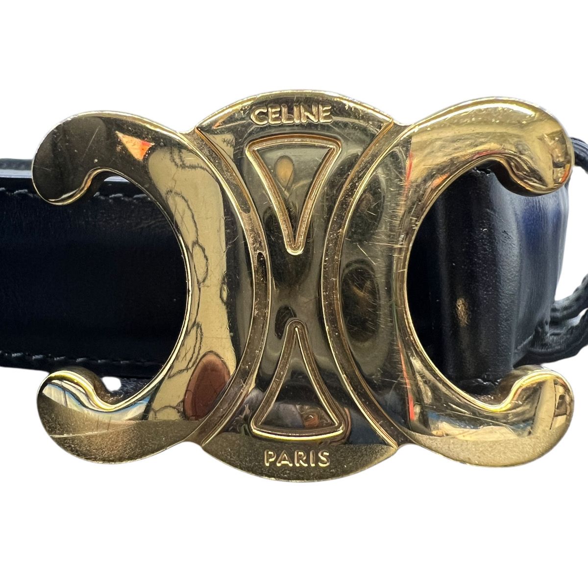 CELINE 美品 セリーヌ TRIOMPHE トリオンフ ベルト #75 レザー