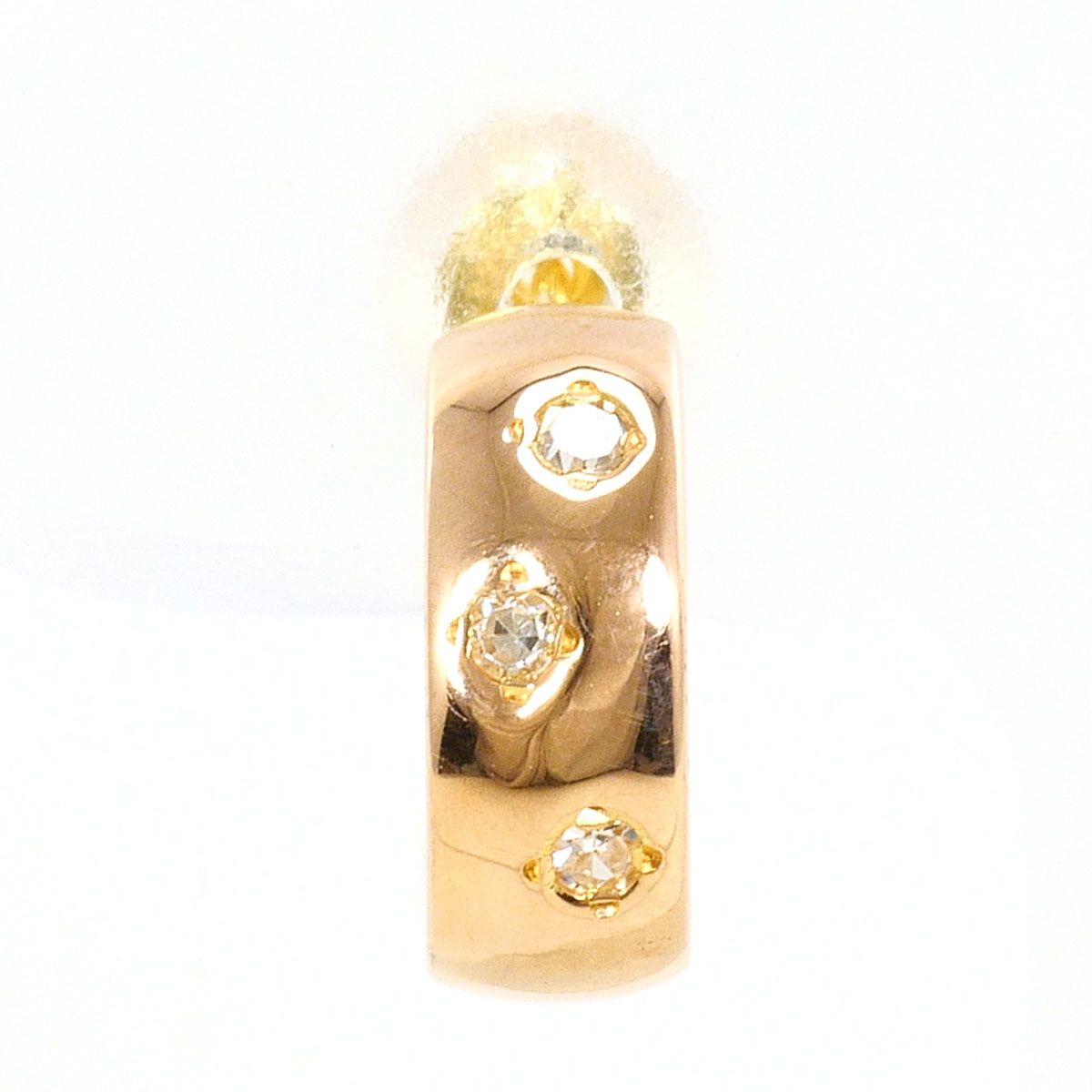 K18YGPG ピアス(片耳) ダイヤモンド 総重量約0.8g レディース