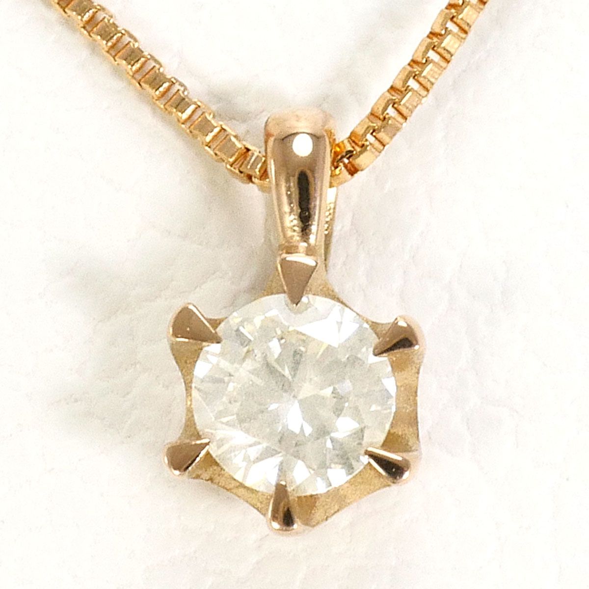 K18PG K18PG ダイヤモンド ネックレス 0.10CT 0.10ctダイヤ 菱型 