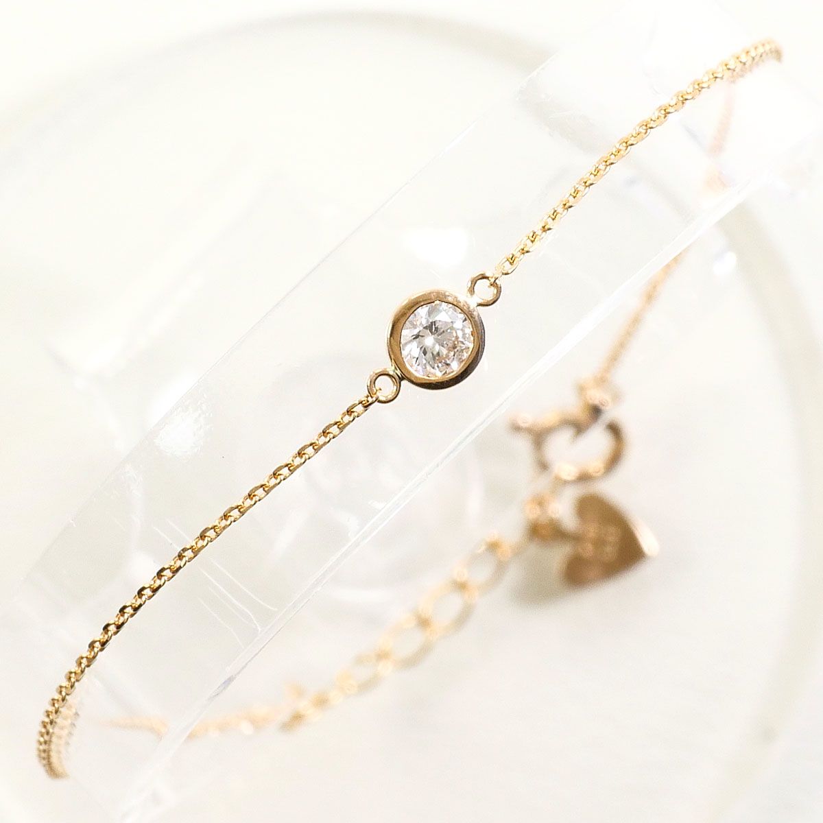 K18PG ブレスレット ダイヤモンド 0.10ct 総重量約0.8g 約19cm - メルカリ