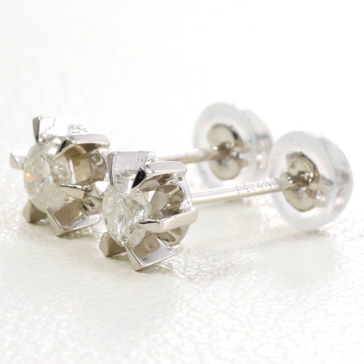 PT/プラチナ PT900/プラチナ ピアス ダイヤモンド 0.15 ct 総重量約0.9 