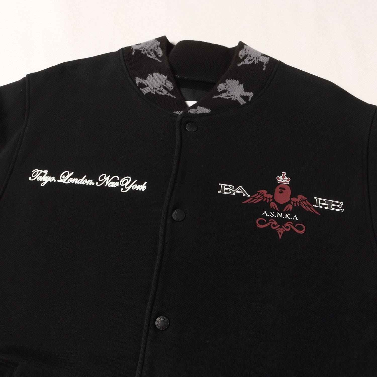 A BATHING APE ア ベイシング エイプ ジャケット ブラック 黒 サイズ:M | 00s ×STASH フットソルジャーリブ スウェット スタジャン | 上着 アウター ブルゾン【メンズ】【中古】 A BATHING APE ア ベイシング エイプ ジャケット ブラック 黒 サイズ:M
