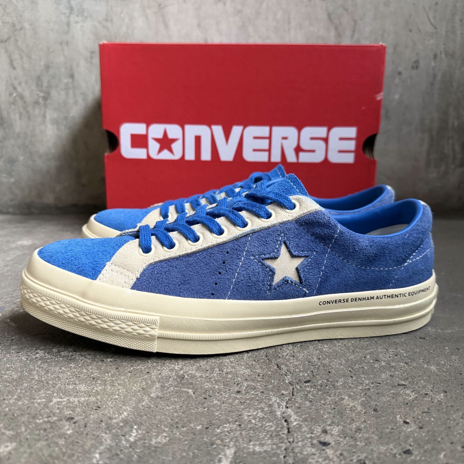 CONVERSE x DENHAM ONE STAR SUEDE DH ブルー 26cm コンバース 