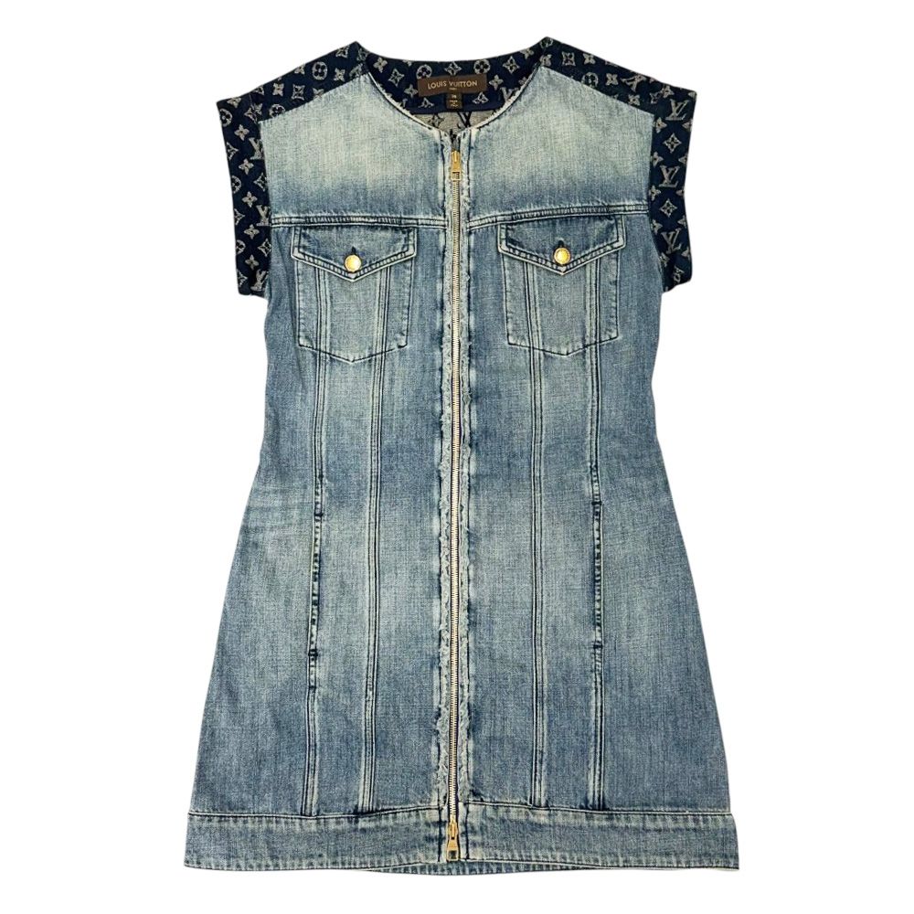 ルイヴィトン LOUIS VUITTON デニム ワンピース ノースリーブ 40 ルイ